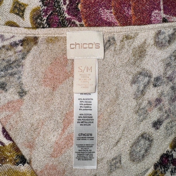 Floral Paisley Metallic Glitter Print Asymmetrical Cape #13 - Picture 3 of 3